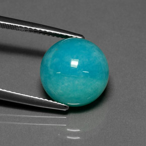 Amazonite vert bleu naturelle coupe roude, 6,67 ct, opaque