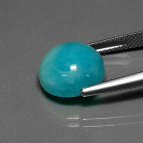 Amazonite vert bleu naturelle coupe roude, 6,67 ct, opaque