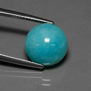 Amazonite Vert bleu naturelle Coupe roude, 6.74 ct, Opaque