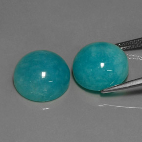 Achetez naturel ct Vert bleu Amazonite gems, Coupe roude, En provenance Brésil chez GemSelect. En stock, livraison internationale!