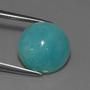 Amazonite vert bleu naturelle coupe roude, 6,22 ct, opaque