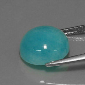 Amazonite vert bleu naturelle coupe roude, 6,22 ct, opaque