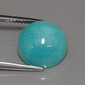 Amazonite vert bleu naturelle coupe roude, 6,40 ct, opaque