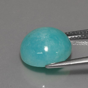 Amazonite vert bleu naturelle coupe roude, 6,40 ct, opaque