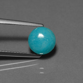 Amazonite vert bleu naturelle coupe roude, 2,33 ct, opaque