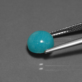 Amazonite vert bleu naturelle coupe roude, 2,33 ct, opaque