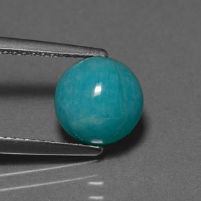 Amazonite vert bleu naturelle coupe roude, 2,22 ct, opaque