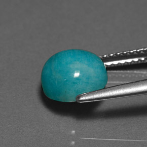 Amazonite vert bleu naturelle coupe roude, 2,22 ct, opaque