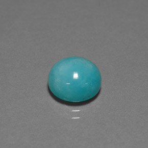 Amazonite vert bleu naturelle coupe roude, 3,88 ct, opaque