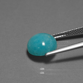 Amazonite vert bleu naturelle coupe roude, 3,88 ct, opaque