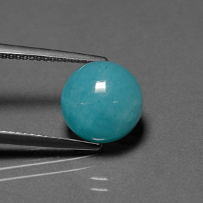 Amazonite vert bleu naturelle coupe roude, 4,12 ct, opaque