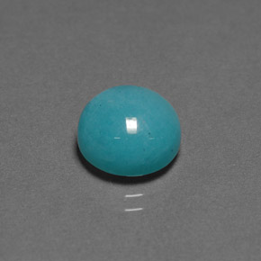 Amazonite vert bleu naturelle coupe roude, 4,12 ct, opaque