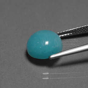 Amazonite vert bleu naturelle coupe roude, 4,12 ct, opaque