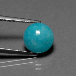 Amazonite vert bleu naturelle coupe roude, 3,66 ct, opaque