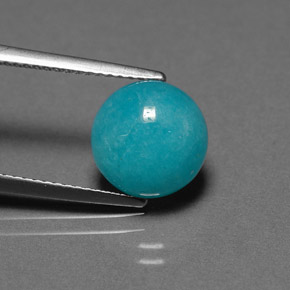 Amazonite bleue naturelle coupe roude, 3,32 ct, opaque