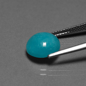 Amazonite bleue naturelle coupe roude, 3,32 ct, opaque