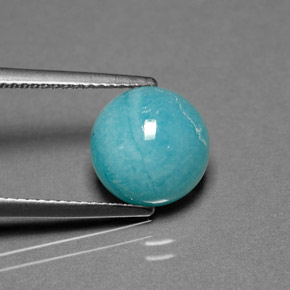 Amazonite vert bleu naturelle coupe roude, 3,62 ct, opaque