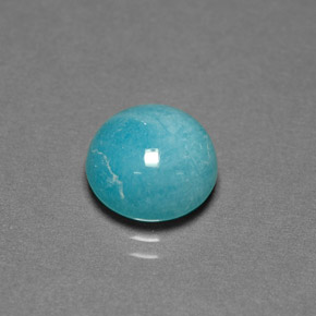 Amazonite vert bleu naturelle coupe roude, 3,62 ct, opaque