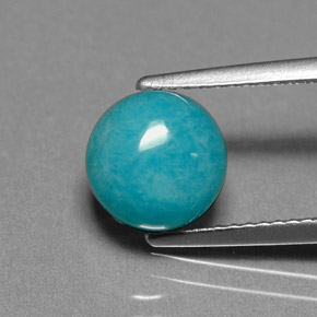 Amazonite vert bleu naturelle coupe roude, 2,33 ct, opaque