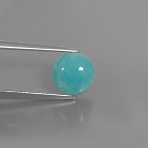 Amazonite bleue naturelle coupe roude, 2,14 ct, opaque