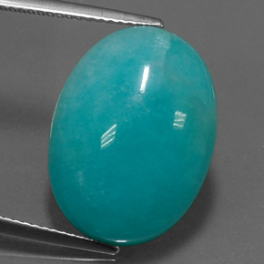 Amazonite Bleu vert naturelle Coupe ovale, 13.91 ct, Opaque