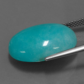 Amazonite Bleu vert naturelle Coupe ovale, 13.91 ct, Opaque