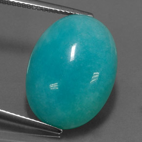 Amazonite Bleu vert naturelle Coupe ovale, 15.36 ct, Opaque
