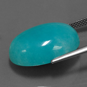 Amazonite Bleu vert naturelle Coupe ovale, 15.36 ct, Opaque