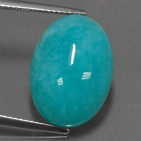Amazonite vert bleu naturelle coupe ovale, 11,62 ct, opaque