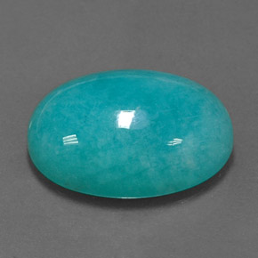 Amazonite vert bleu naturelle coupe ovale, 11,62 ct, opaque