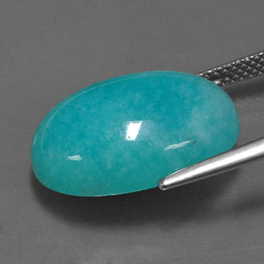 Amazonite vert bleu naturelle coupe ovale, 11,62 ct, opaque