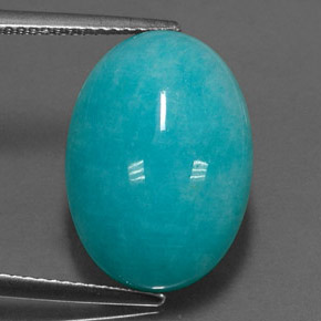 Amazonite vert bleu naturelle coupe ovale, 11,47 ct, opaque