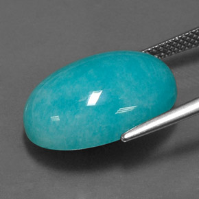 Amazonite vert bleu naturelle coupe ovale, 11,47 ct, opaque