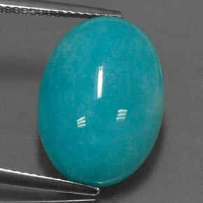 Amazonite Bleu vert naturelle Coupe ovale, 12.46 ct, Opaque
