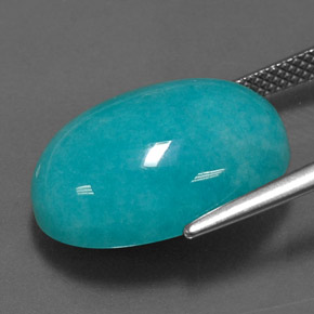 Amazonite Bleu vert naturelle Coupe ovale, 12.46 ct, Opaque