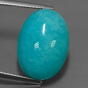 Amazonite bleu vert naturelle coupe ovale, 11,27 ct, opaque