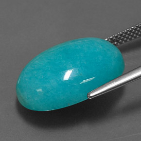 Amazonite bleu vert naturelle coupe ovale, 11,27 ct, opaque