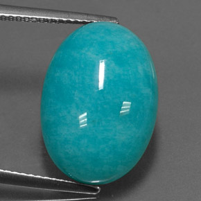 Amazonite Bleu vert naturelle Coupe ovale, 11.92 ct, Opaque