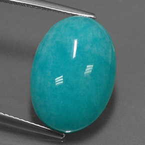 Amazonite vert naturelle coupe ovale, 11,41 ct, opaque