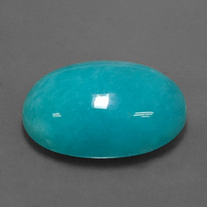 Amazonite bleu-vert naturelle coupe ovale, 11,47 ct, opaque