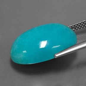 Amazonite bleu-vert naturelle coupe ovale, 11,47 ct, opaque