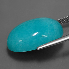 Amazonite bleu vert naturelle coupe ovale, 15,91 ct, opaque