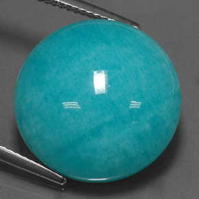 Amazonite bleu-vert naturelle coupe roude, 17,74 ct, opaque