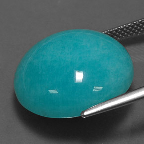 Amazonite bleu-vert naturelle coupe roude, 17,74 ct, opaque
