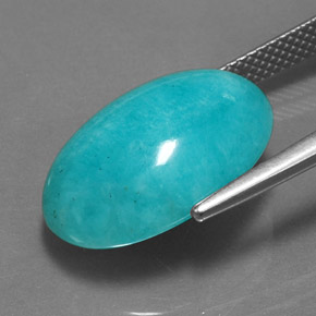 Amazonite vert naturelle coupe ovale, 11,08 ct, opaque
