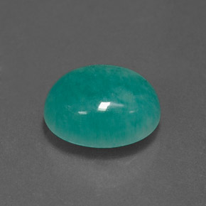 Amazonite vert bleu naturelle coupe ovale, 2,58 ct, opaque
