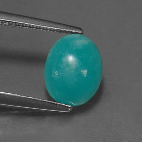 Amazonite Vert bleu naturelle Coupe ovale, 1,87 ct, Opaque