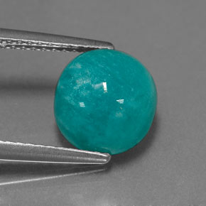 Amazonite Vert bleu naturelle Coupe roude, 3.04 ct, Opaque