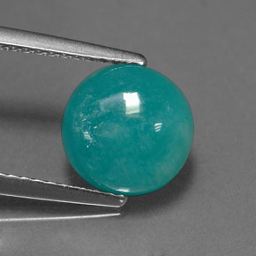Amazonite vert bleu naturelle coupe roude, 2,19 ct, opaque
