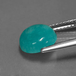 Amazonite vert bleu naturelle coupe roude, 2,19 ct, opaque
